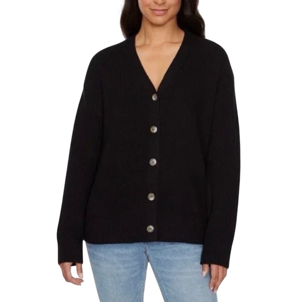 Hudson Los Angeles Women’s Black 100% Cotton Cardigan Chunky Knit